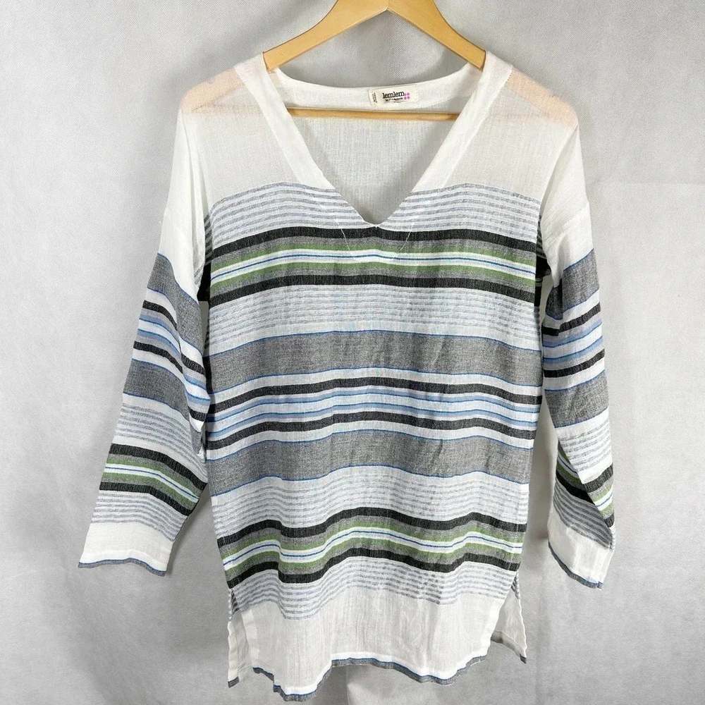 Lemlem V Neck Tunic Top Size XS Coverup